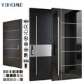 Yohome Modern Matte Finish Stainless Steel High Security Heavy House Door with Smart Lock External Entrance Doors for Home