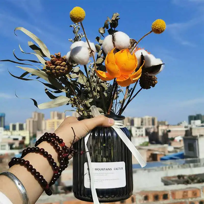Nordic INS Style Natural Dried Flower Vase Set Creative Dried Plants for Festive Christmas Occasions MegaBDM