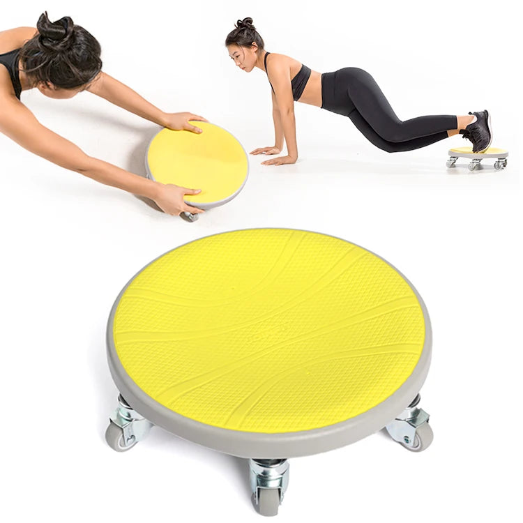 JOINFIT Fitness Core Trainer 33cm Diameter TPR Material Yellow Unisex Gym Abdominal Wheel Board