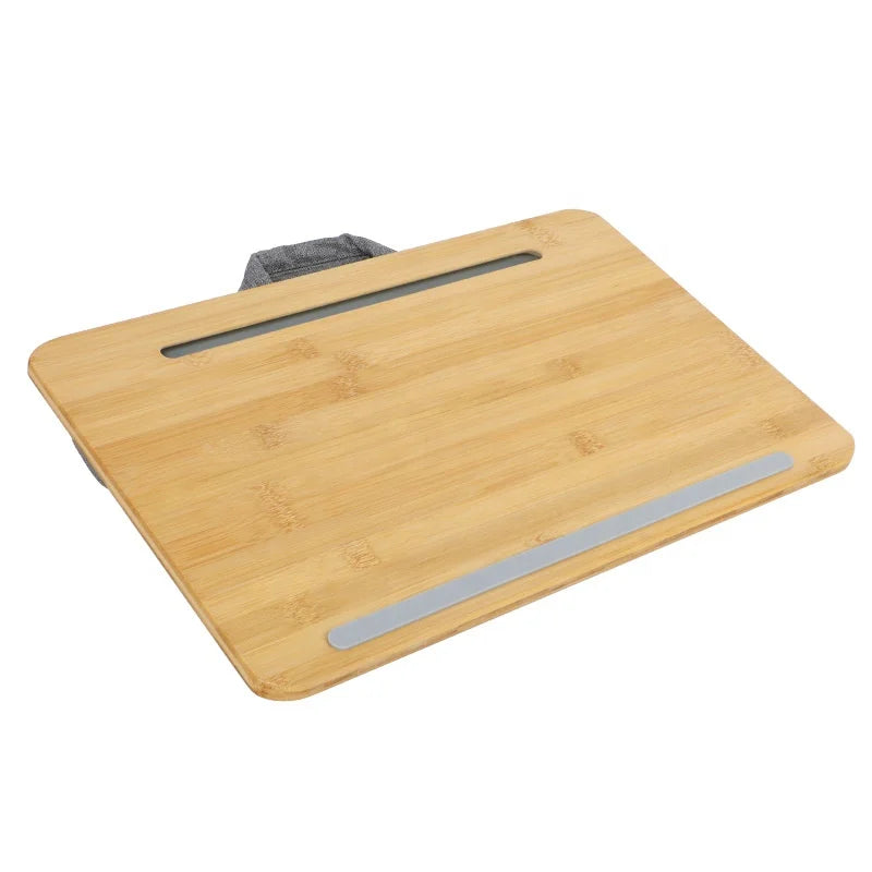 Portable 15.6 17 Inch Laptop Lap Desk with Cushion Bamboo Computer Table Laptop Pad Phone Holder for Study Working