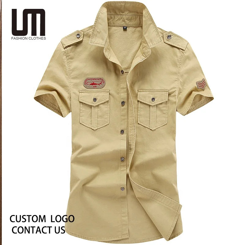 2025 Hot Selling Men Plus Size 6XL Shirt - Custom Wholesale Cotton Short Sleeve Top (Summer Casual Shirt for Men Trendy Tee)