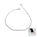 WMSL078 S925 Sterling Silver Ankle Bracelet for Women Boho Beach Beaded Chain Anklet Foot Jewelry
