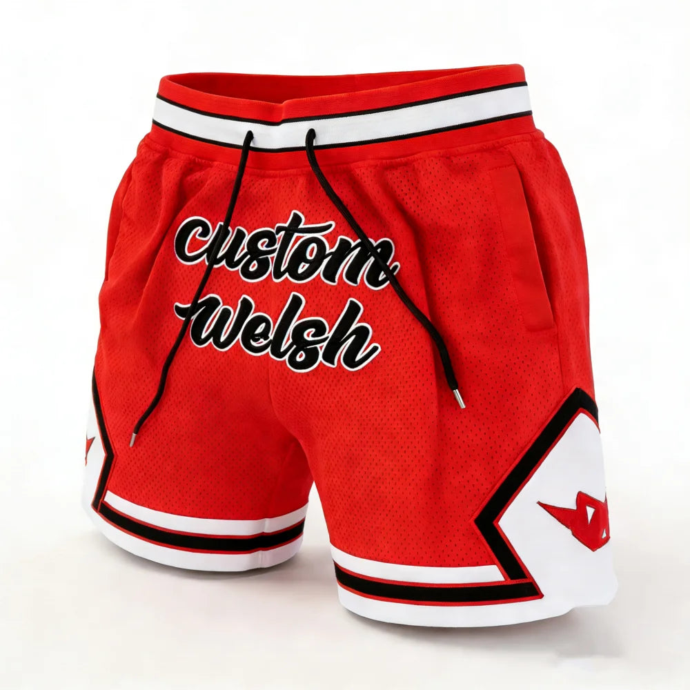 Sublimated Printed Custom Logo Men's Basketball Shorts Summer Polyester Thick Mesh Casual Moisture-Wicking Quick Dry Breathable