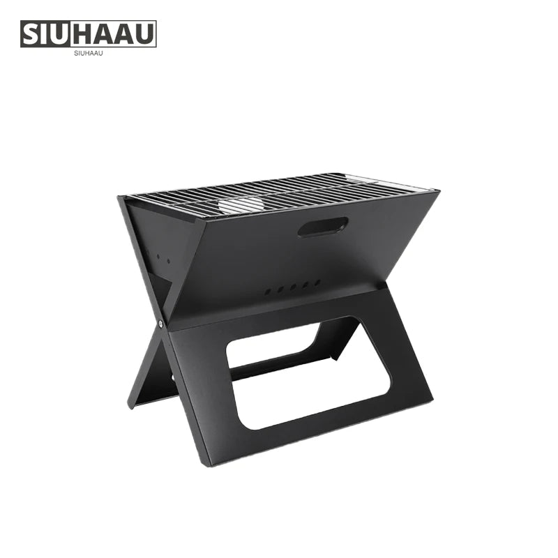 Portable Charcoal Grills Parrilla Folding Steel Barbecue Smoker BBQ for 3-5 People