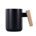 Morden American Style 400ml Ceramic Coffee Tea Cup Mug with Wood Handle Premium Ceramic Cups