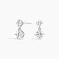 Real Lab-Grown HPHT CVD Synthetic Diamonds 14K White Gold Hoop Earrings Fine Jewelry Stud Earrings