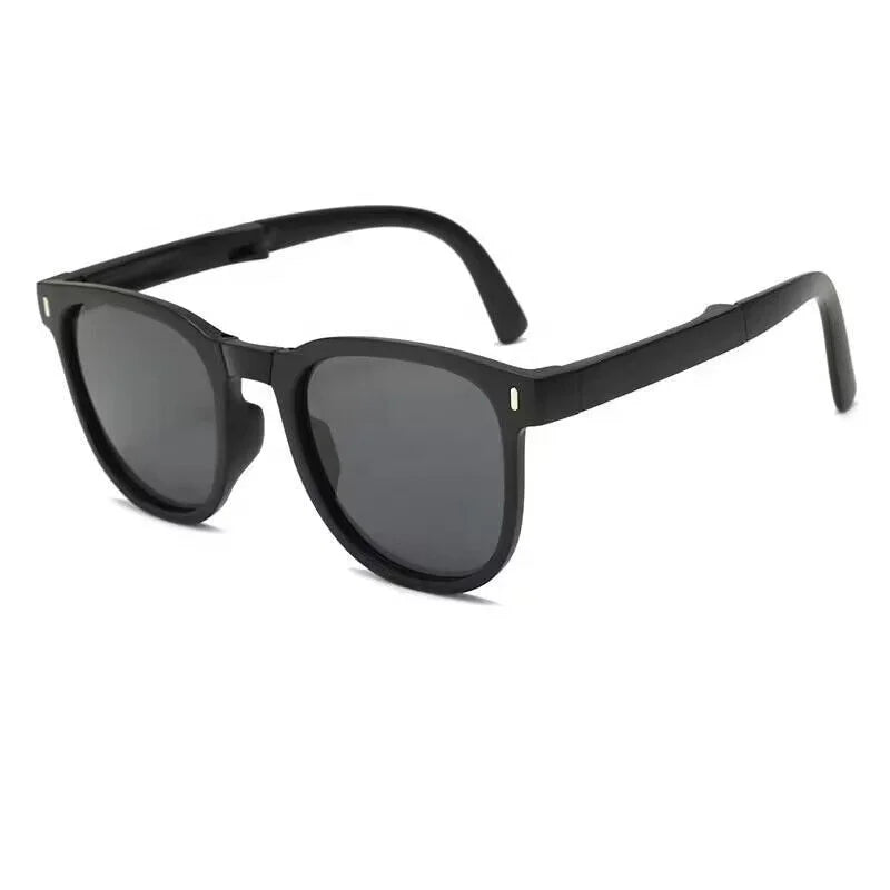 2024 New Style Silicone Frame Folding Sunglasses Square Children Polarized Foldable Glasses
