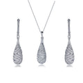 Minimalist Style Bridal Wedding Jewelry Sets for Party Bridal Jewelry Set Necklace Pendant Earrings 925 Silver Jewelry Sets
