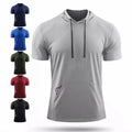Men's Sweatshirts Polyester Hoodies Unisex Hooded Fitness T-Shirt Plus Size Casual Pullover Tank Top with Pockets