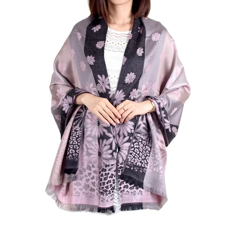 Factory Hot Sales Fashion Jacquard Pashmina Scarf for Women Soft Viscose Multi-Color Shiny Shawl for All Season