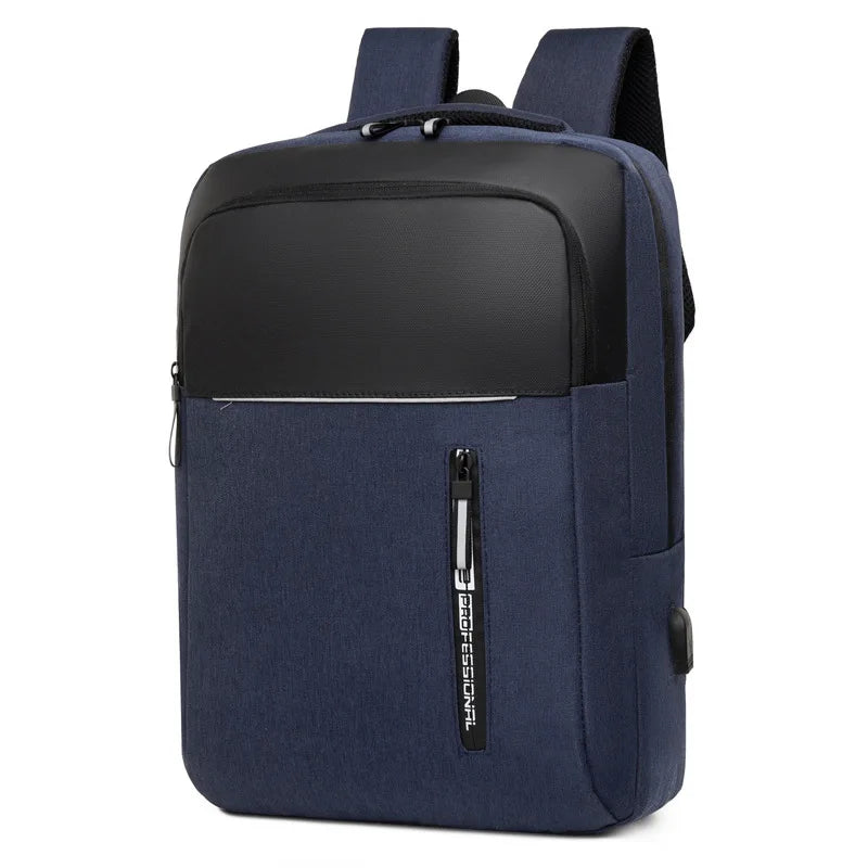 Large Capacity Waterproof Nylon Travel Anti Theft Premium Business Laptop Backpack with USB Charger and Letter Pattern