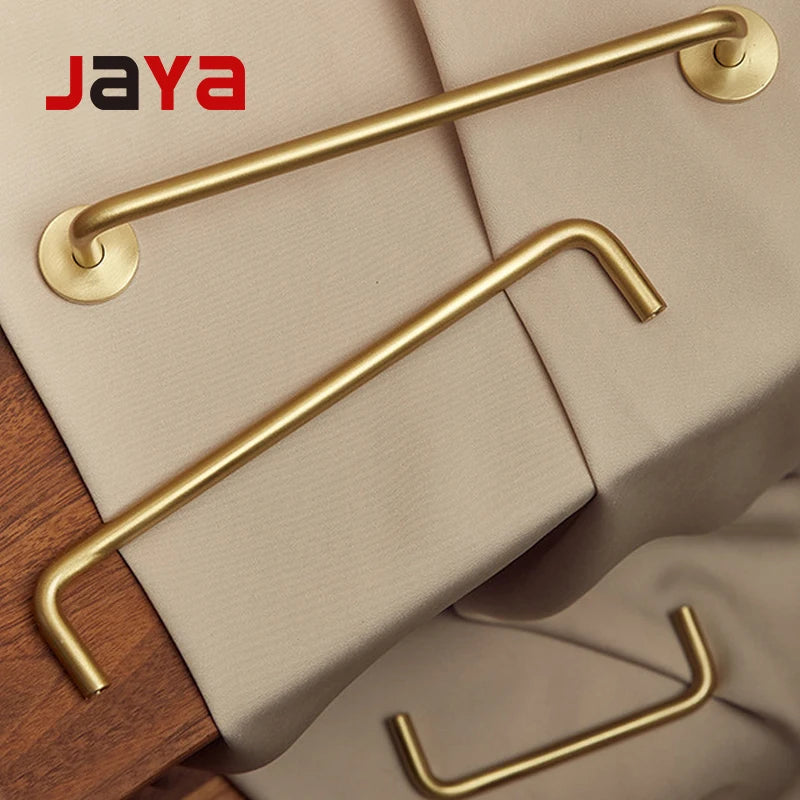 JAYA Modern Minimalist Light Luxury Brass Handle Brass Vintage Gold Long Handle for Cabinet Drawer & Wardrobe Door