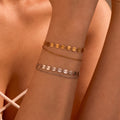 Trendy Double Layer Stainless Steel Chain Bracelet with Polishing Disc Paper Clip Chain for Party or Gift Handcrafted Jewelry