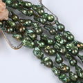 Wholesale Natural Green 13-18mm Baroque Freshwater Pearl Strands