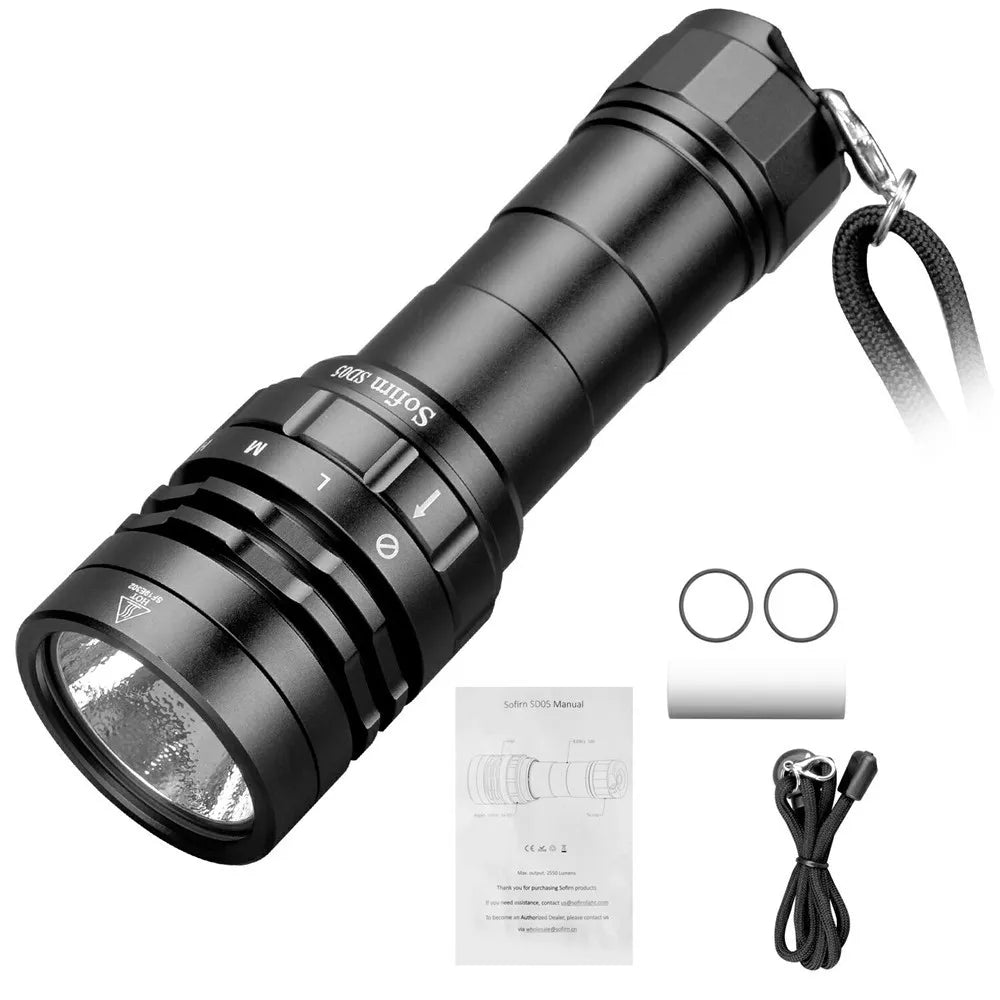Sofirn SD05 XHP50.2 Super Bright Powerful 3000lm 21700  Scuba  Diving Light LED Flashlight Dive Light Lamp