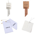 Factory Wholesale Customized Eco-Friendly Shoes Bags Hang Tags Gold Foil UV Embossed Finish Custom Logo Paper Hang Tags Plastic