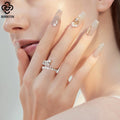 Wholesale SR305 RINNTIN Optional Fashion Silver Rings 925 Sterling Silver 14k Gold/Rhodium Plate Ring for Women