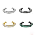 Popular 925 Sterling Silver C-Shaped Three Rows Micro Insert Zircon Colourful Clip Earring for Women