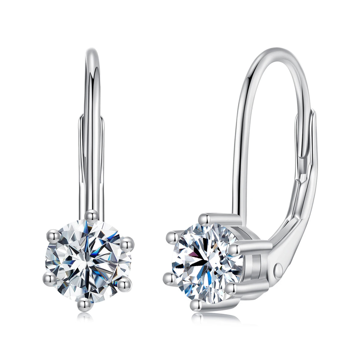 Factory Wholesale Luster Jewelry 925 Sterling Silver 5mm Vvs Moissanite Fashion Jewelry Earring for Women MegaBDM