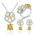 C8229 Abiding Fine Jewelry Natural Inspired Natural Citrine Gemstone 925 Sterling Silver Jewelry Set for Woman