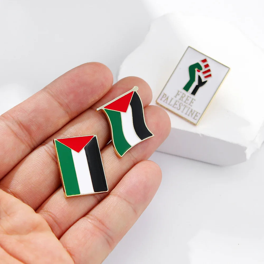 Manufacturer Palestine Metal Lapel Pin Badge Custom Enamel Palestine Flag Pin Metal Palestine Map Brooch Commemorative Badge