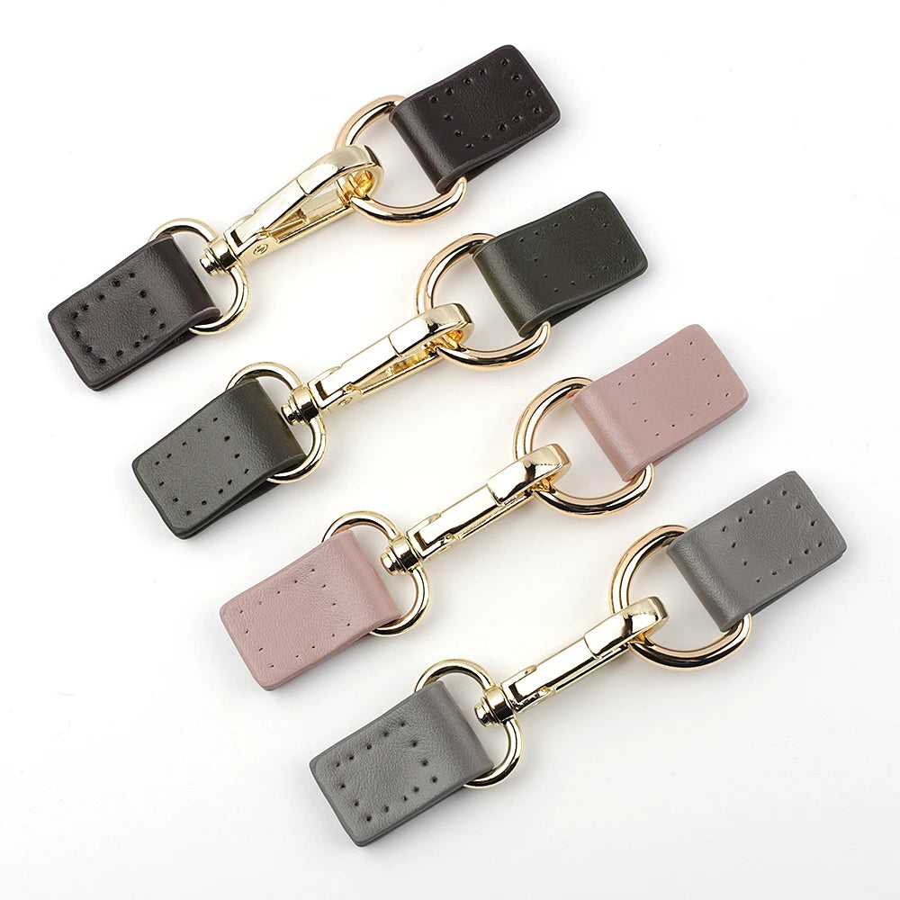 Leather Buttons with Stitching Sew on Leather Buckles Purse Bag Lock for Handbag Bag Making