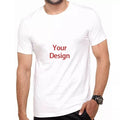 Wholesale 100% Polyester Printed Men's Crew Neck T-Shirt Custom Blank From China Silk Screen Printing on Knitted Fabric