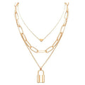 Modern Fashion Layered Necklace Lock Pendant Punk Long Chain Necklace for Women