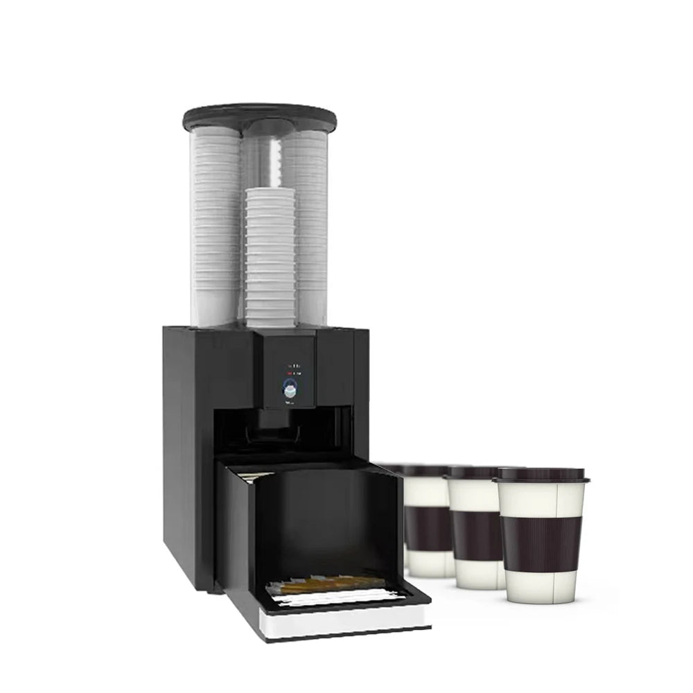 Manual/scan Code/infrared Induction Commercial Desktop Disposable Cup Dispenser Coffee Paper Cup Dispenser with Drawer Cabinet