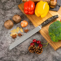 8 Inch 3cr13 Stainless Steel Kitchen Knife Ergonomic Pakka Wood Handle Kitchen Bread Knife