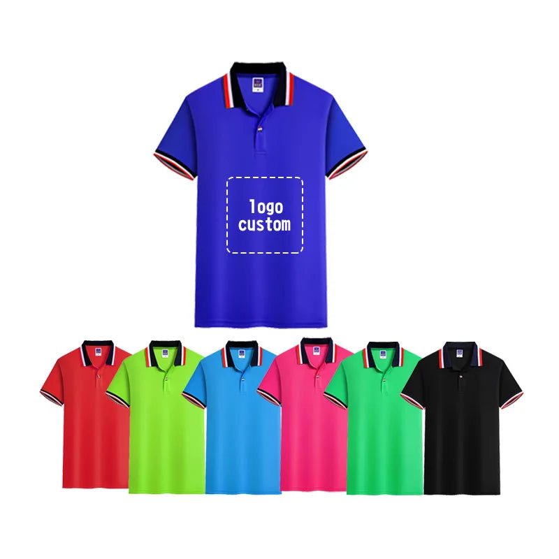 Factory Wholesale Polo Shirt Custom logo Printing Polo Shirt Lapel Quick-drying Plus Size Men's Polo T-shirt logo Embroidery
