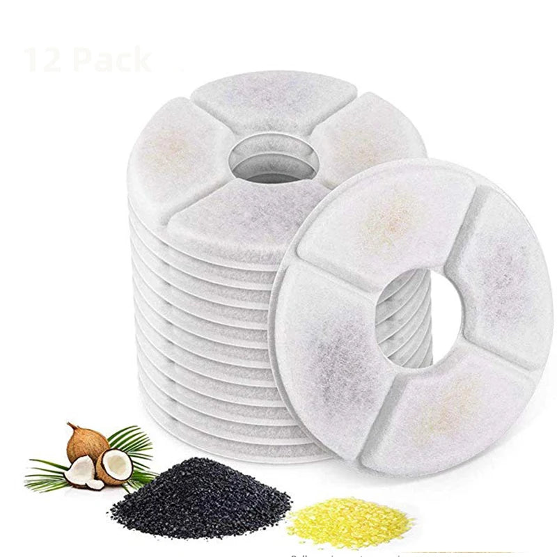 Round Activated Carbon Filter for Cat Water Drinking Fountain Replacement Filters Flower
