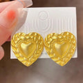 Kaimei 2025 Earring Fashion Jewelry Silver Needle Baroque love Earrings Simple Personality Design Gold Heart Stud Earrings