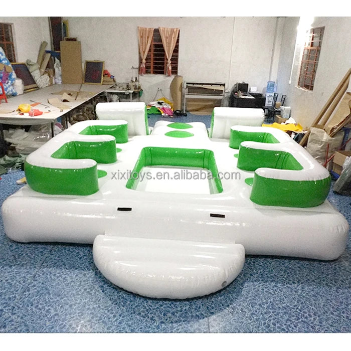 XIXI TOYS Durable PVC Inflatable Water Floating Island Airtight Water Floating Bar/inflatable Aqua Sofa/inflatable Water Chair