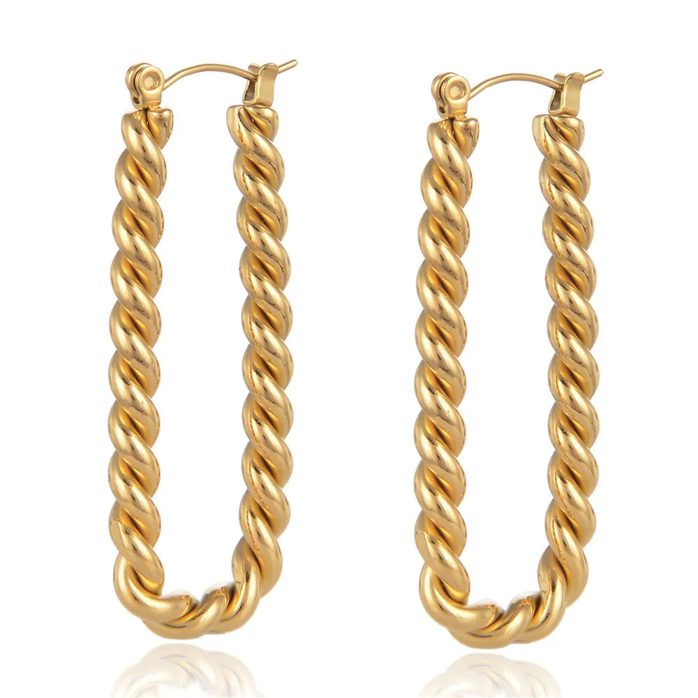 Hypoallergenic Jewelry 316l Stainless Steel 18k Pvd Gold Plated Hoop Earring for Women