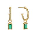 Nagosa Dainty 925 Sterling Silver Green Stone 14k 18k Gold Vermeil Pave Cz Women Girls Hoop Earrings