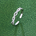 Exquisite Jewelry S925 Sterling Silver Cross Woven Diamond Rings Fashion Bling Cubic Zircon Casual Twist Open Rings for Women