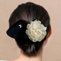 MIO Fashion Korean Black Hairstyle Holder Large Flower Lazy Hair Curler Bow Bun Clips Magic Synthetic Twist Hair Band for Women