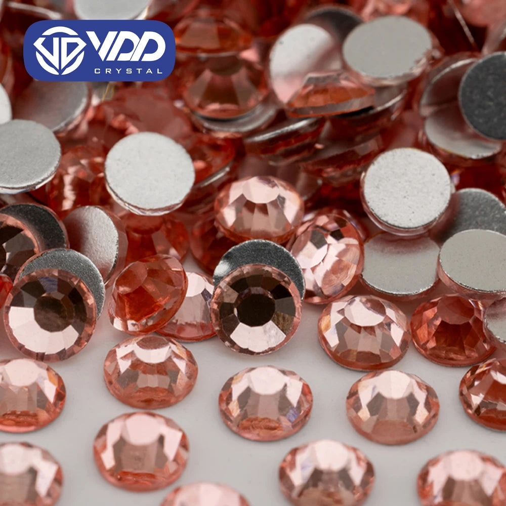 VDD 135 Salmon SS6-SS30 New Color Glass Rhinestones Crystal Flatback Glitter Strass Stones For DIY Crafts Nail Art Decorations