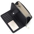 RFID Genuine Leather Credit Card Holder Wallet for Women Custom Cash Envelope Wrist Wallet With Zipper Closure Long Clutch Purse