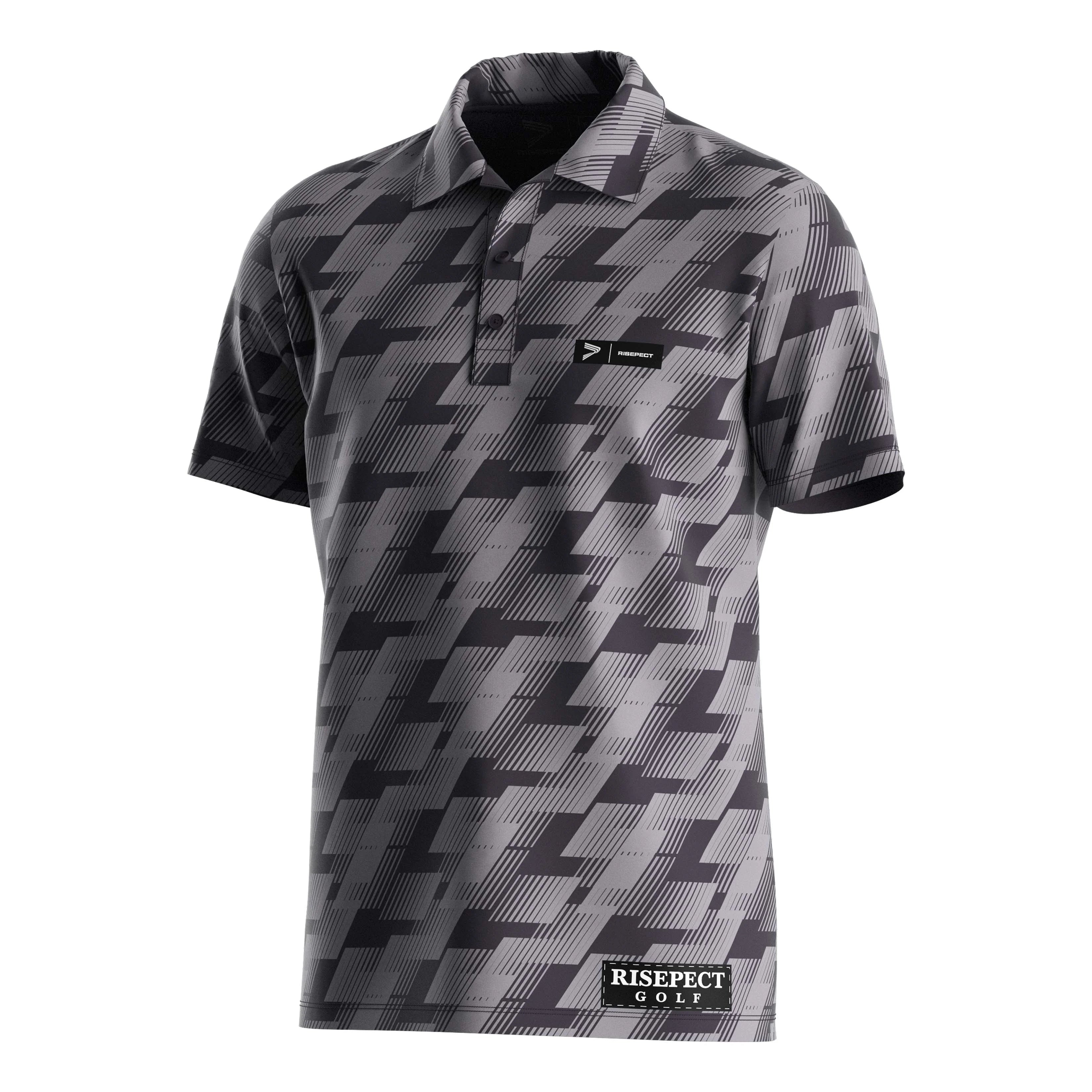 Oem Sublimation Half Sleeve Casual Tee Mens Button Down Shirts Gun Print Women Short Sleeve Golf Polo Shirt