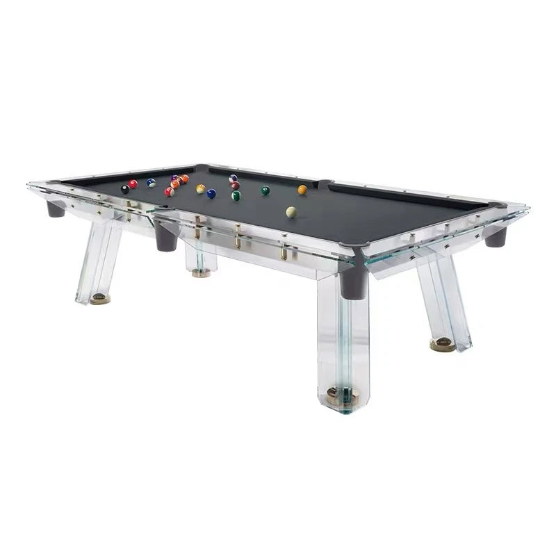 High Quality 9Ft 9-Ball Tempered Glass Pool Table Home Indoor Sport Equipment Transparent Crystal Billiard Table