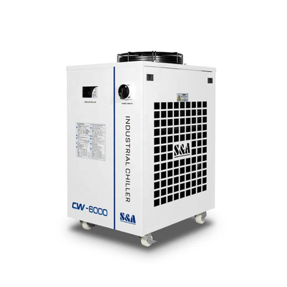 New S&A Industrial Water Chiller CW-6000 CW-6100 CW-6200 for CO2 Glass Laser Tube 0.5 Precision 3.14kW Cooling Capacity