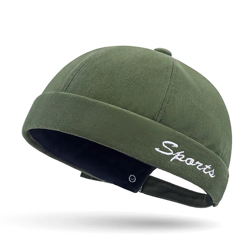 2023 Customized Embroidered Logo Retro Art Brimless Hat With Adjustable Street Dance Hip-Hop Hat Tang Hat