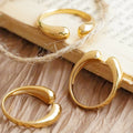 H&F Original 14k Pure Gold Ring Vintage Croissant Spinning Au585 Gold Wedding Rings Set for Girl Ring 14k Gold
