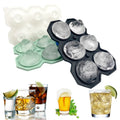 Manjia Hot Sale Professional 6-Ice Trays Ice Maker Eco-Friendly Four Holes Diamond Shape Silicone Ice Molds