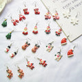 Christmas Jewelry Gift Korean Style Resin Tree Snowman Santa Claus Reindeer Bell Design Statement Earring Girl's Stud Earrings