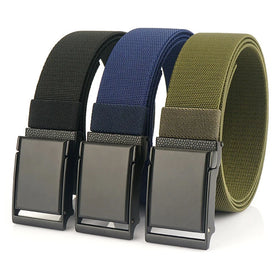 High Quality Nylon Fabric Webbing Waist Belt Casual Printed Custom Canvas Belt Mens Elastic Stretch Belts