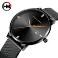 Hannah Martin Watch 901 Men Stainless Steel Business Waterproof Quartz Wristwatch Simple Slim Calendar Men's Clock Reloj Hombre