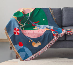 Modern Disposable Cover Towel for Sofa Dust Blanket for Home Hotel and Travel Woven Style